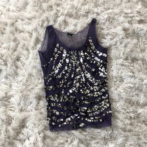 Sheer Purple Top w/ Sequins Size M